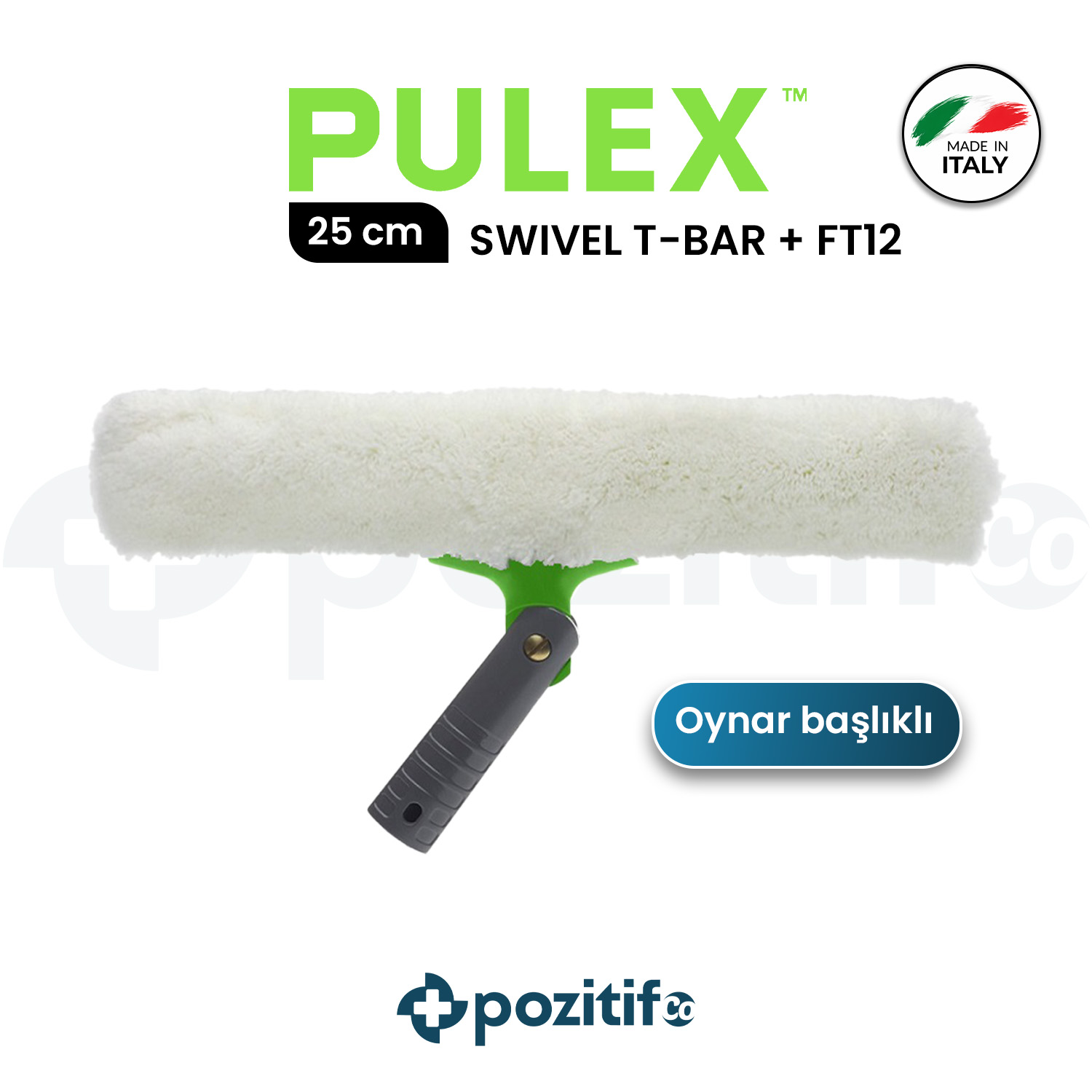 pulex_swiveltbar_ft22_25cm Pulex - FT12 Akrilik Cam Peluş Takım 25 cm Döner Başlı (SWIVEL T-BAR) Tutamaklı - Görsel 1