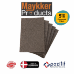 Maykker - WalnutPad Profesyonel Ceviz Kabukları Lifli Ovalama Keçesi / Pedi - 25cm (5 Adet)